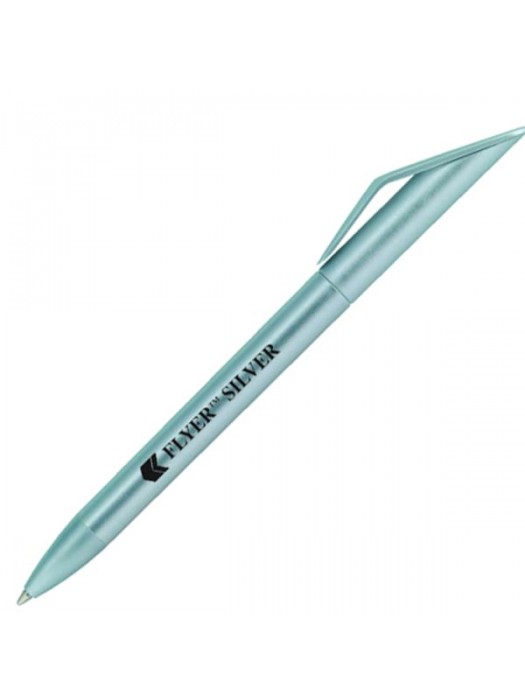 Plastic Pen Flyer Silver Retractable Penswith ink colour Black